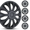 thumbnail image 1 of (4-Pack) Winjet 15 inch Universal Wheel Covers Snap on Hubcaps Full Hub Caps Fit R15 Tire & Steel Rim - Black Matte, 1 of 12