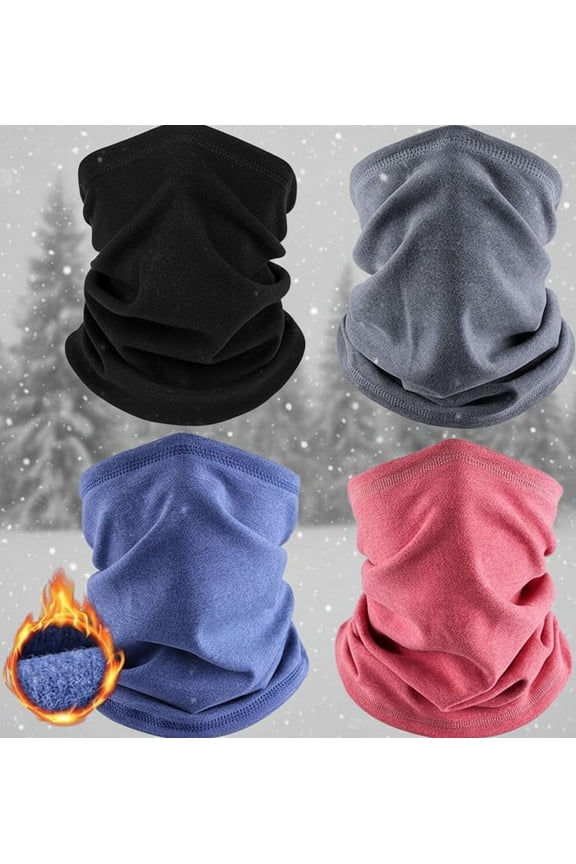 4 Pack Winter Neck Warmer, Neck Gaiter Ski for Men & Women, Soft Fleece Face Cover Mask Scarf for Cold Weather