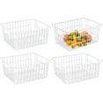 thumbnail image 1 of 4 Pack Wire Baskets Storage Bin Organizer for Pantry Organizers and Storage, Kitchen Organization Counter Basket for Fruit, Vegetable, Produce, Bread, Potato and Onion Storage Bins(White,Small), 1 of 9