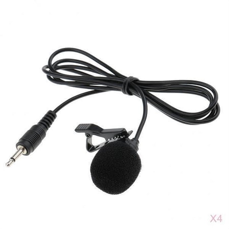 4 Pack Wired w/ Clip for Vloggers 3.5mm Black