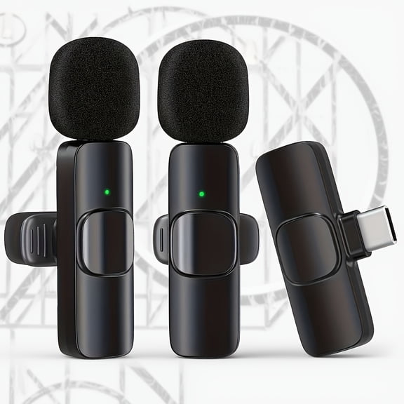 4-Pack Wireless Lavalier Microphone for Android And iPhone 15/16.Mini Microphones with Noise-cancellation, Designed for Video, Interviews, And Live Streaming