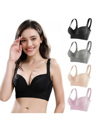  Women's Deep Cup Bra Hides Back Fat,Shapewear Incorporated Push  Up Sports Bra,Full Back Coverage Push Up Sports Bra (Black,44B) : Clothing,  Shoes & Jewelry