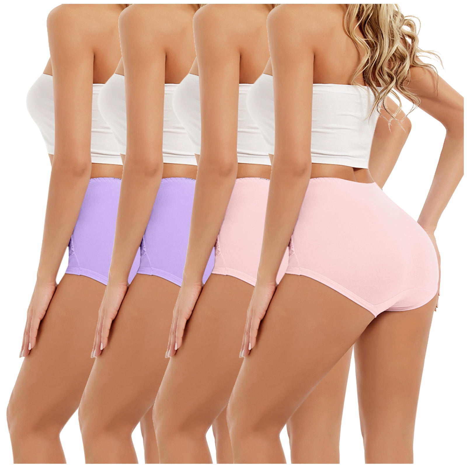 Fashion Highwaist Tummy Control Panties 4pieces