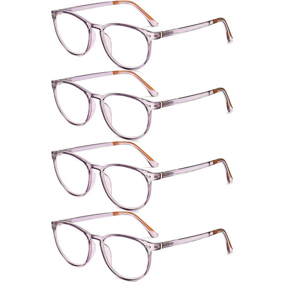 4 Pack Women Men Presbyopic Glasses Oval Reading Glasses Blue Light Blocking Fashion Readers
