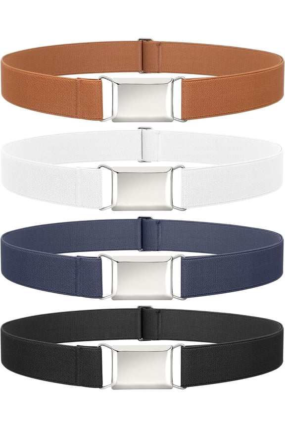 4 Pack Women Stretch Belt Invisible Elastic Web Strap Belt for Pants Jeans Dresses