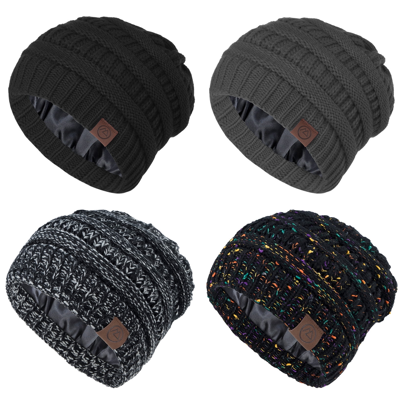 4 Pcs Women\'s Winter Hats Cable Knit Beanie Soft Beanies Thick Winter Hat Winter Beanie Hat Scarf Set for Women main image 2