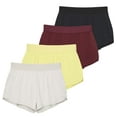 thumbnail image 1 of 4 Pack Women's 3" Dry-Fit Dolphin Running Shorts with Pockets - Athletic Gym Workout Basketball Sports Shorts, 1 of 6