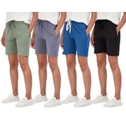 4 Pack: Women's 7" Bermuda Long High Waisted Shorts With Pockets - Casual Running Workout Athletic (Available In Plus)