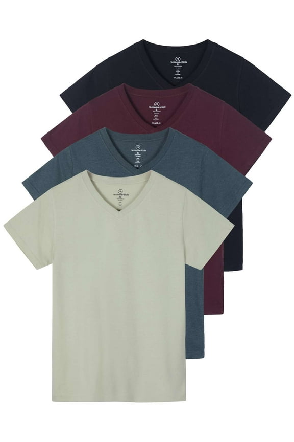 4 Pack: Women's Classic-Fit Cotton Short-Sleeve V-Neck T-Shirt (Available in Plus Size)