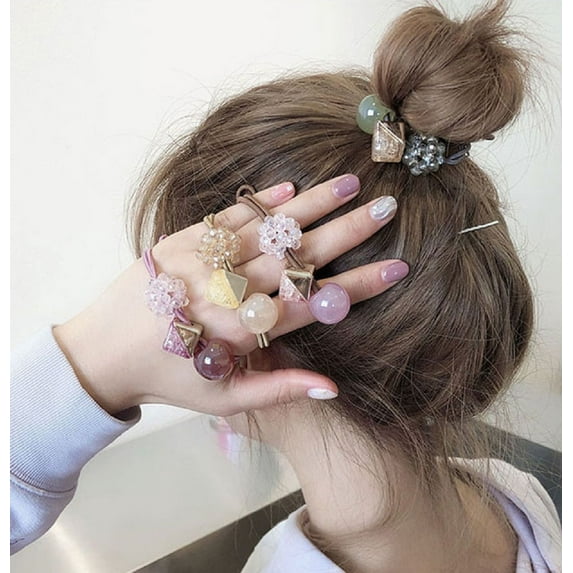 4-Pack Women's Elastic Hair Tie Set – Cute & Fashionable Ponytail Holders and Hair Bracelets for Girls TIKA