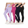 thumbnail image 1 of 4-Pack: Women's Full Length Fitted Athletic Yoga Performance Leggings with Pockets (Available in Plus Size), 1 of 6