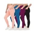 thumbnail image 1 of 4-Pack: Women's Full Length Fitted Athletic Yoga Performance Leggings with Pockets (Available in Plus Size), 1 of 6