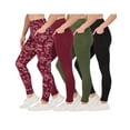 thumbnail image 1 of 4-Pack: Women's Full Length Fitted Athletic Yoga Performance Leggings with Pockets (Available in Plus Size), 1 of 6