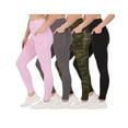 thumbnail image 1 of 4-Pack: Women's Full Length Fitted Athletic Yoga Performance Leggings with Pockets (Available in Plus Size), 1 of 6