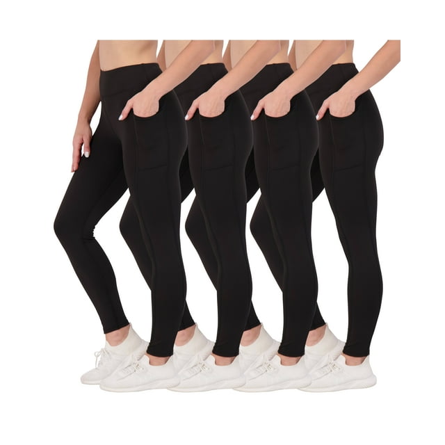 4Pack Women's Full Length Fitted Athletic Yoga Performance Leggings
