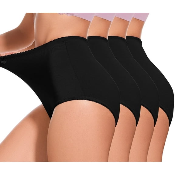 GAI YI 4Pack Women's High-Waist Light Tummy Control Girdle Panties Full Coverage Underwear Ladies Panties for Women S