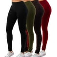 thumbnail image 1 of 4 Pack Women's High Waisted Leggings Soft Wide Waistband Pants S-3XL Plus Size Available, 1 of 6