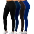 thumbnail image 1 of 4 Pack Women's High Waisted Leggings Ultra Soft Wide Waistband Pants S-3XL Plus Size Available, 1 of 5
