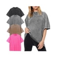 thumbnail image 1 of 4 Pack Women's Oversized T-Shirts Acid Wash Boyfriend Cotton Tee Shirt Loose Fit Vintage Unisex Streetwear Tops, 1 of 8