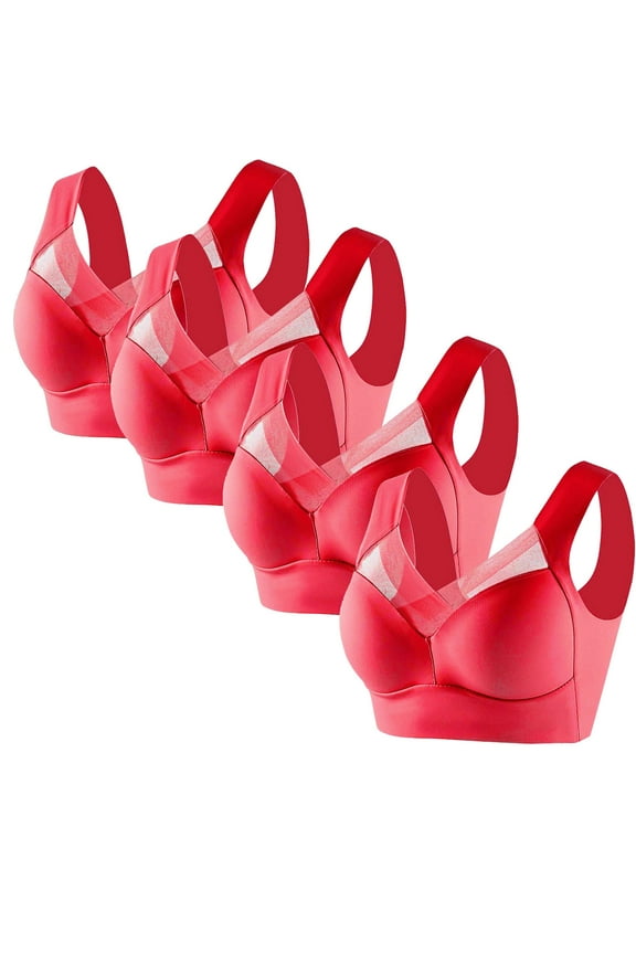 4 Pack Women's Seamless Wireless Bras No Underwire Smooth U Push Up Bra Full Coverage Support Bralettes Everyday T-Shirt Bra