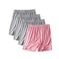 thumbnail image 1 of 4-Pack Women's Sleep Shorts Plus Size Solid Breathable Boxers Casual Elastic Waisted Loungewear Pjs Bottoms, 1 of 2