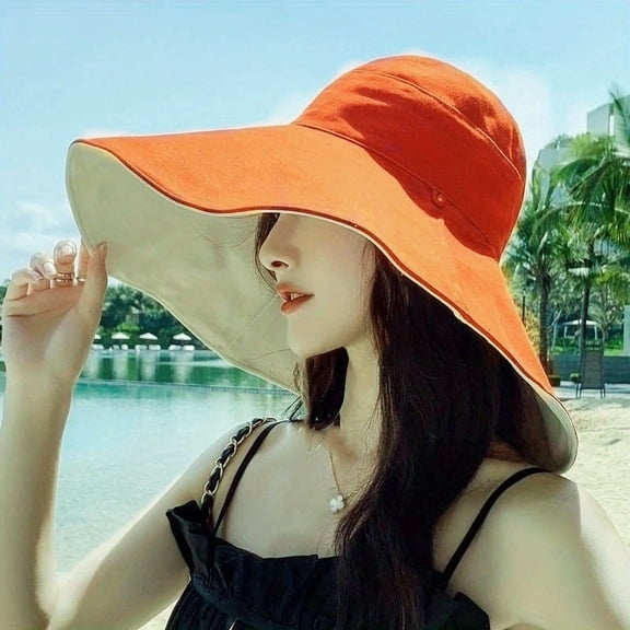 4 Pack Women's Sun Hats - Wide Brim Foldable Beach Floppy Cap UV Protection Beach Hats