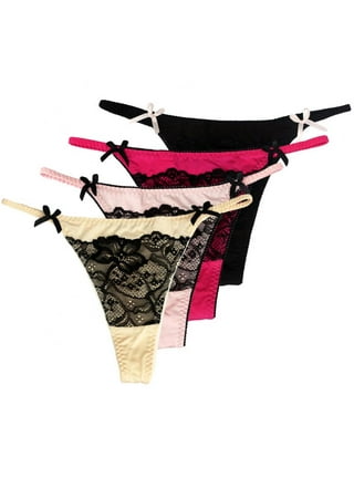 7Pcs Women's Satin Thong Panties Comfortable Bikini Briefs Frill
