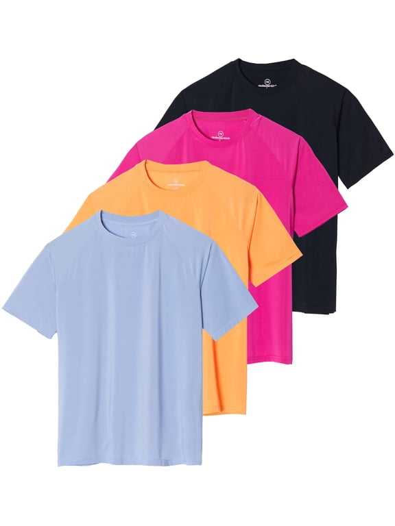 4 Pack: Women's UPF Short Sleeved Active Rashguard & UV Sun Protection Swimsuit Bathing Suit Top (Availabe In Plus Size)