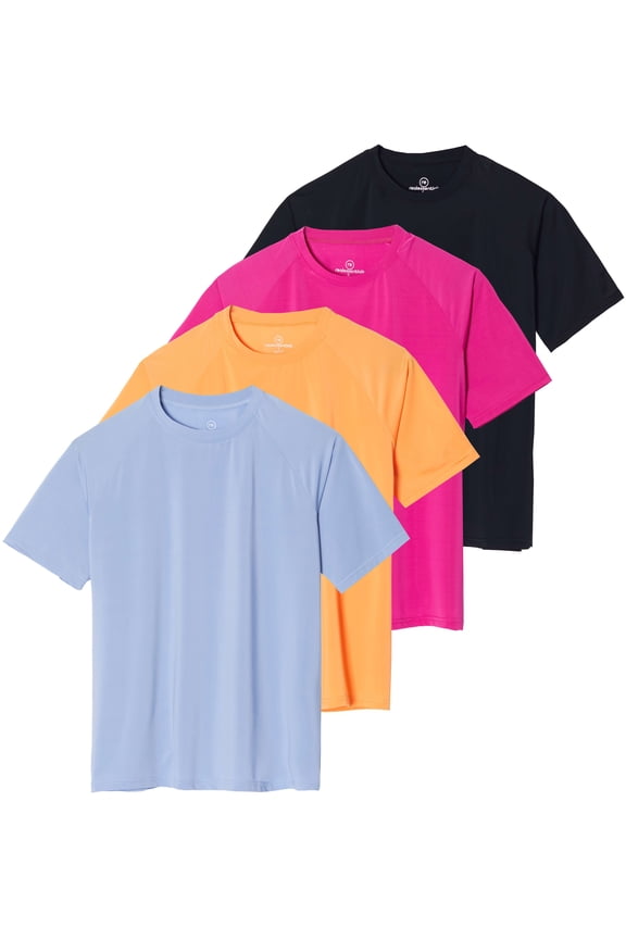 4 Pack: Women's UPF Short Sleeved Active Rashguard & UV Sun Protection Swimsuit Bathing Suit Top (Availabe In Plus Size)