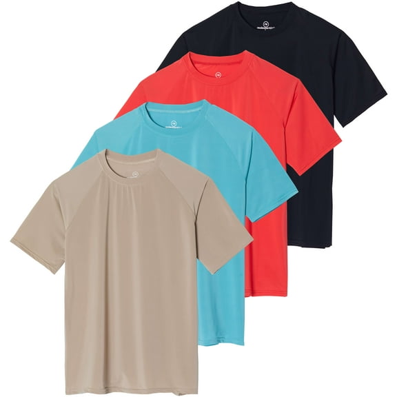 4 Pack: Women's UPF Short Sleeved Active Rashguard & UV Sun Protection Swimsuit Bathing Suit Top (Availabe In Plus Size)