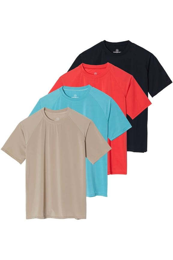 4 Pack: Women's UPF Short Sleeved Active Rashguard & UV Sun Protection Swimsuit Bathing Suit Top (Availabe In Plus Size)