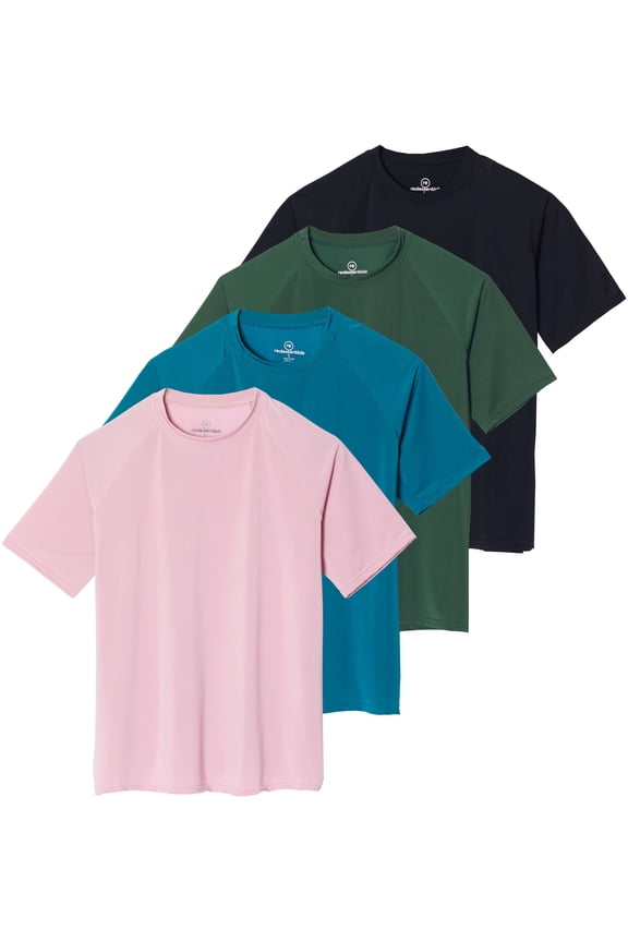 4 Pack: Women's UPF Short Sleeved Active Rashguard & UV Sun Protection Swimsuit Bathing Suit Top (Availabe In Plus Size)