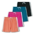 thumbnail image 1 of 4 Pack: Womens Active Athletic Performance Mesh Shorts with Pockets (Available In Plus Size), 1 of 5