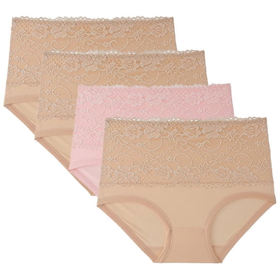 4 Pack Womens Briefs High Waist Underwear Soft Breathable Full Coverage Panties
