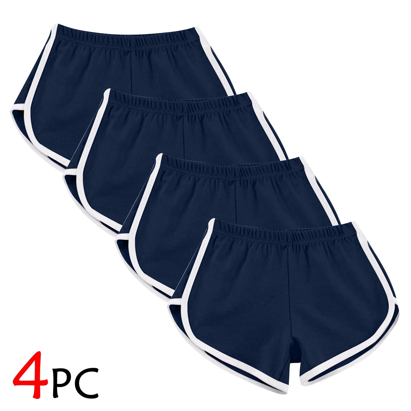 4 Pack Womens Cotton Sports Shorts Athletic Shorts Yoga Dance Elastic ...