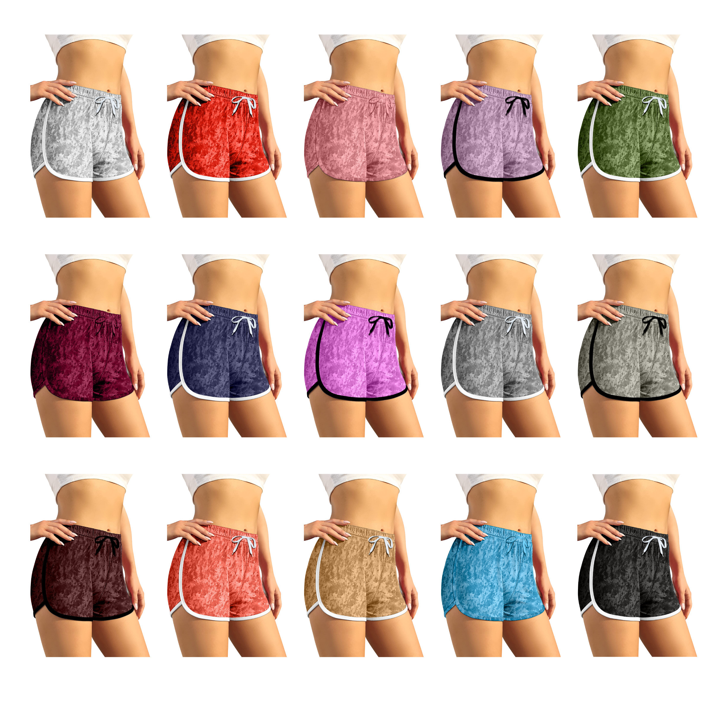 4-Pack Womens High Waisted Velour Short Pants Athletic Lounge Running ...