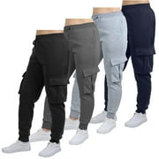 GALAXY BY HARVIC 4-Pack Womens Loose Fit Fleece Jogger Sweatpants (S-2XL)