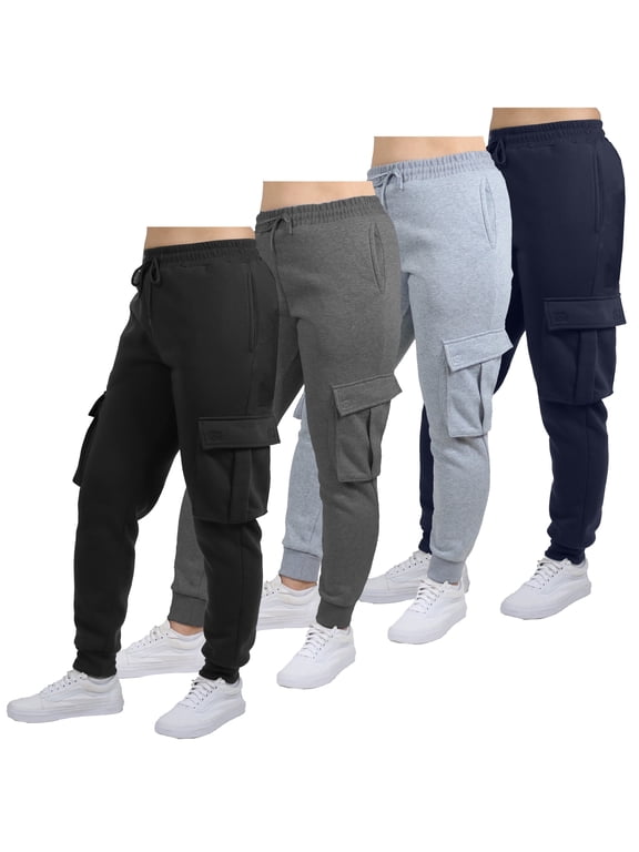 4-Pack Womens Loose Fit Fleece Jogger Sweatpants (S-2XL)