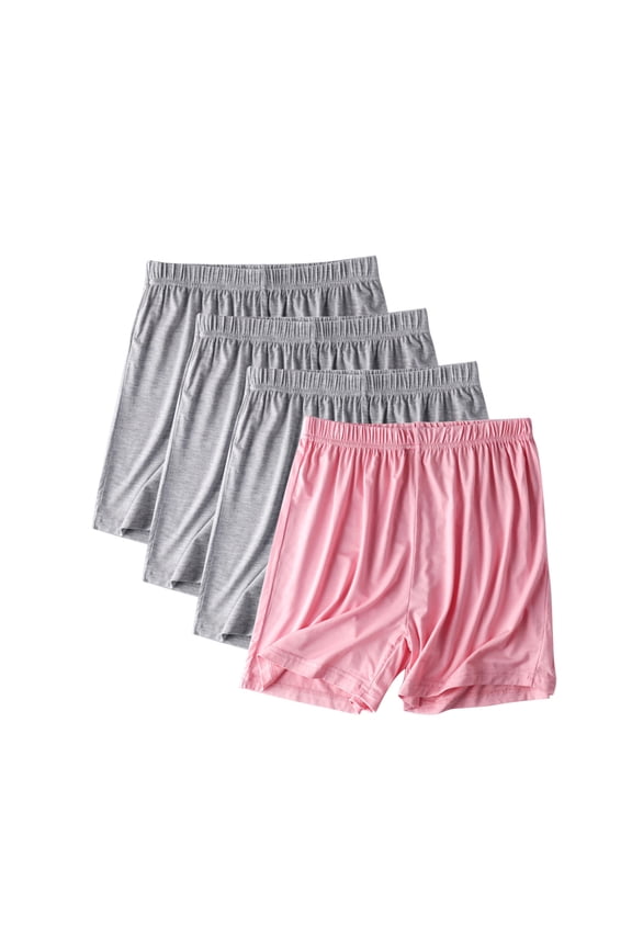 4 Pack Womens Soft Sleep Pajama Shorts Soft Comfy Sleepwear Lightweight Casual Loungwear Plus Size Pj Bottoms