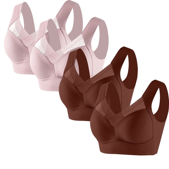 4 Pack Womens Wireless Bras No Underwire Push Up Bra Seamless Supportive Full Coverage Everyday Bras Regular and Plus Size
