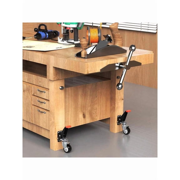 4 Pack Workbench Casters Kit 660/720/880/920 Lbs - Retractable Casters Heavy Duty Bench Caster Wheels Designed For Workbenches Machinery & Tables