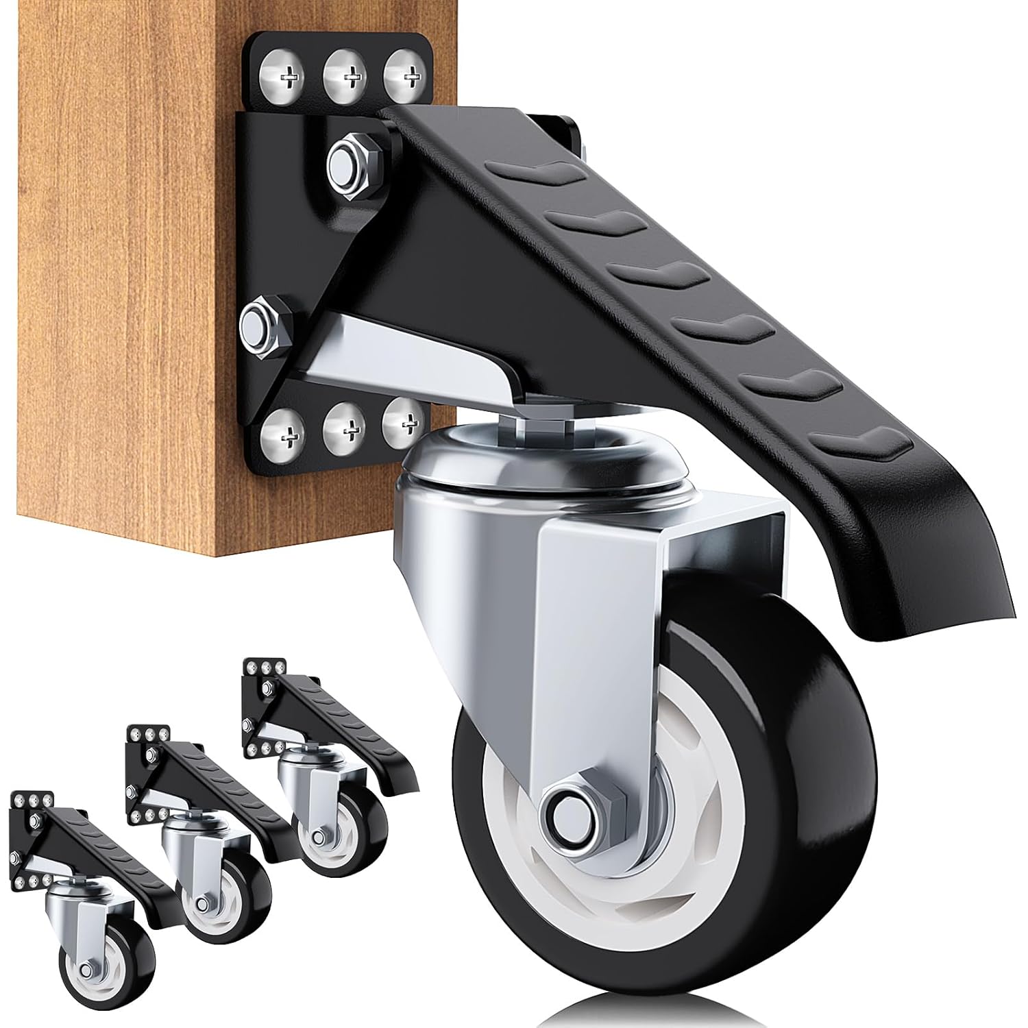 4 Pack Workbench Casters kit 660/720/880/990 Lbs - Retractable Casters Heavy Duty Bench Caster Wheels Designed for Workbenches Machinery & Tables,