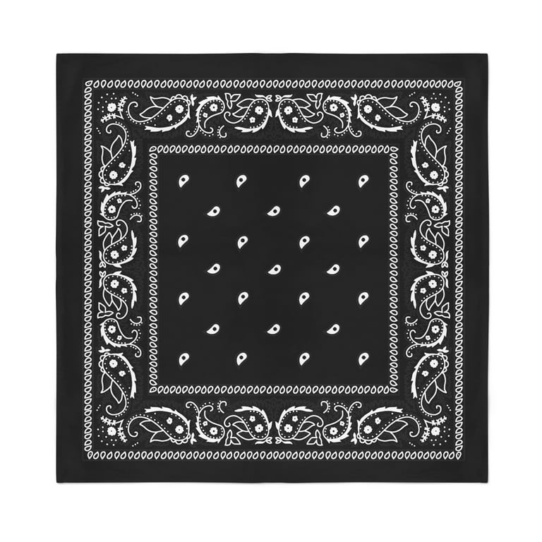 4 Pack X-Large Paisley Cotton Printed Bandana - 27 x 27