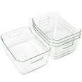 thumbnail image 1 of 4 Pack X-Large Plastic Storage Bins with Built-in Handles, Clear Pantry Food Organization and Storage, Open Container for Fridge, Kitchen, Bathroom and Bedroom, 1 of 8
