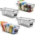thumbnail image 1 of 4 Pack [ XL Large ] STACKABLE Wire Baskets for Organizing - Pantry Storage and Organization Metal Bins for Produce, Food, Fruit - Kitchen Bathroom Closet Cabinet, Countertop, Under Sink Organizer, 1 of 7
