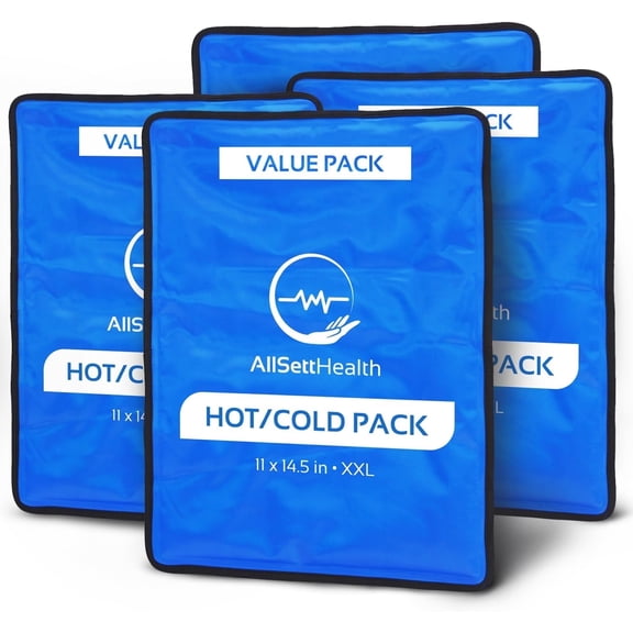 4 Pack XXL Reusable Hot and Cold Gel Ice Packs for Injuries | Cold Compress, Ice Pack, Gel Ice Packs, Cold Pack, Gel ice Pack, Cold Packs for Injuries | 11x14.5 in