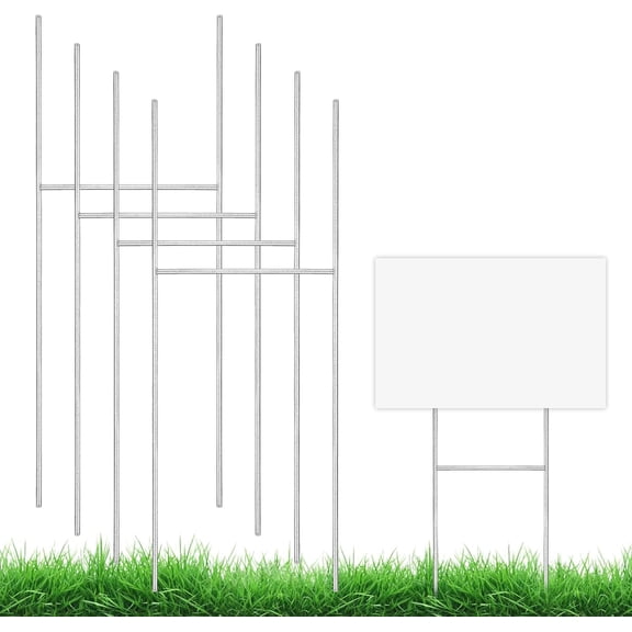 4 Pack Yard Sign Stakes Metal, 17X8 INCH Heavy Duty Yard Sign Stands, H Frame Stakes for Yard Signs for 4/5/6 mm Corrugated Plastic Sign, Estate Garage Sales, Lawn Sign, Easter Outdoor Decor