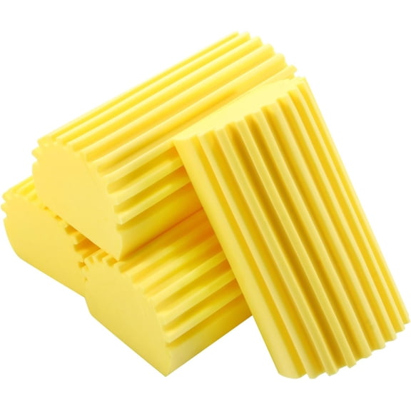 4 Pack Yellow Damp Duster Cleaning Sponge Brush Set