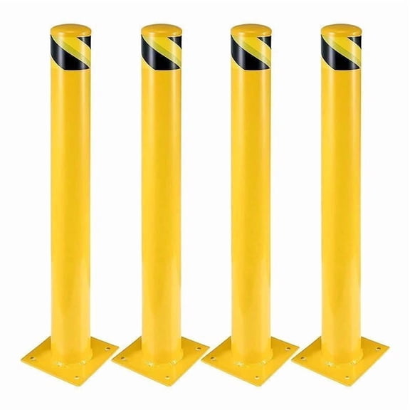 4-Pack Yellow Steel Traffic Safety Protective Bollards