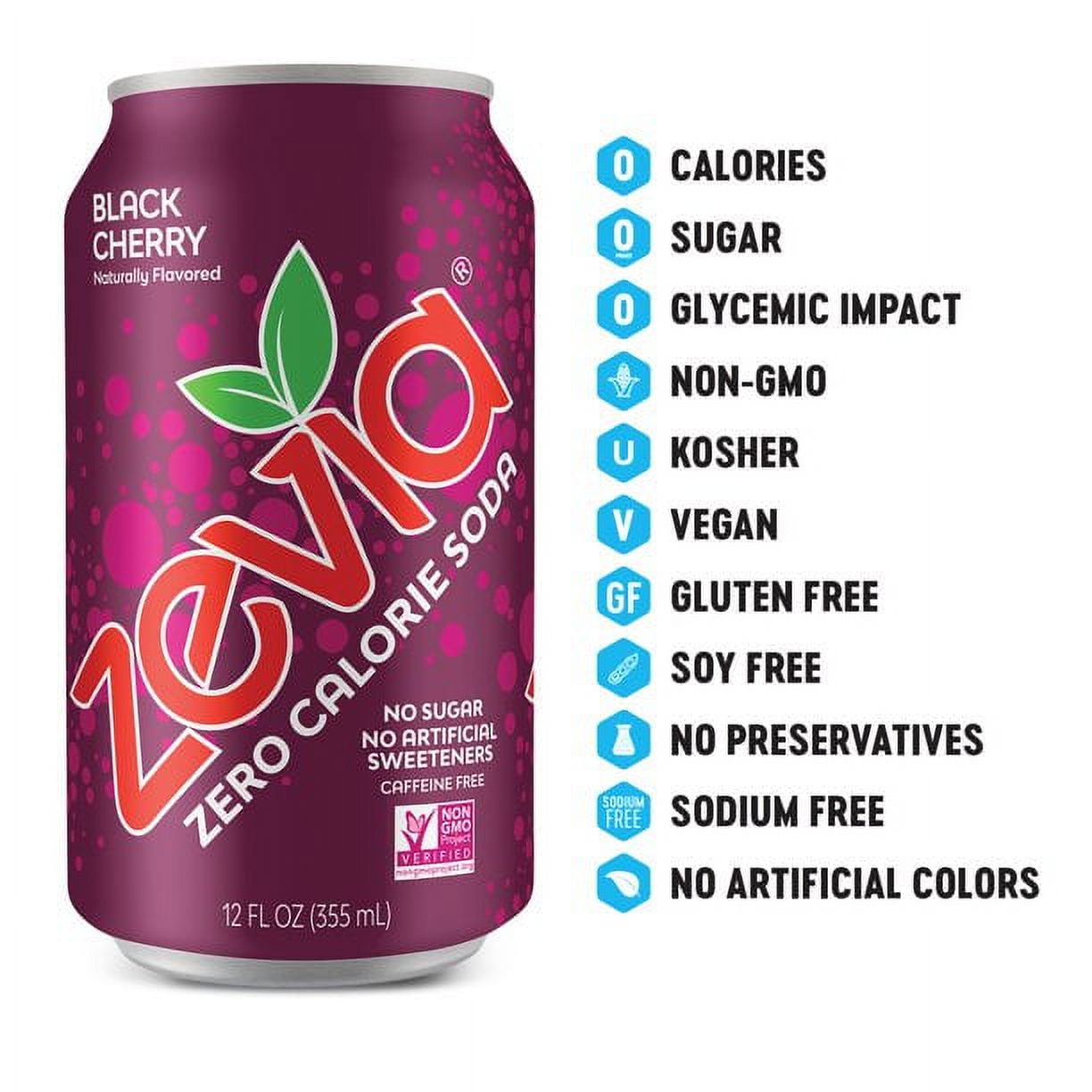 Zevia Zero Calorie, Sugar & Caffeine-Free Diet Soft Drink, Black